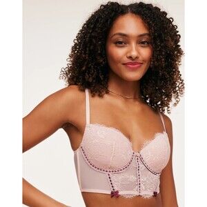 NWT Adore Me Yara Contour Demi Bra Size 32D Soft Lace Ribbon Bows